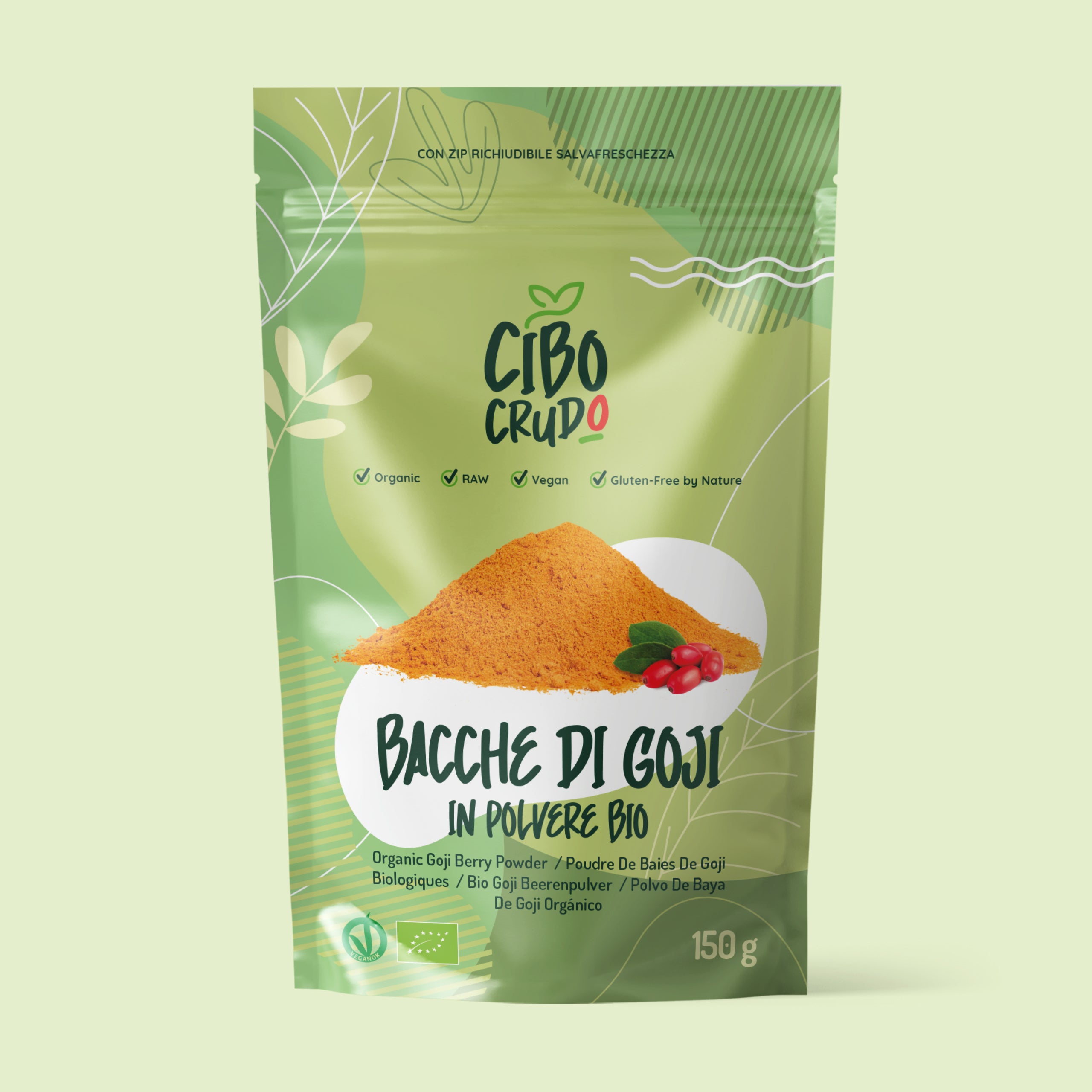 Polvere Di Bacche Di Goji Biologica e Cruda