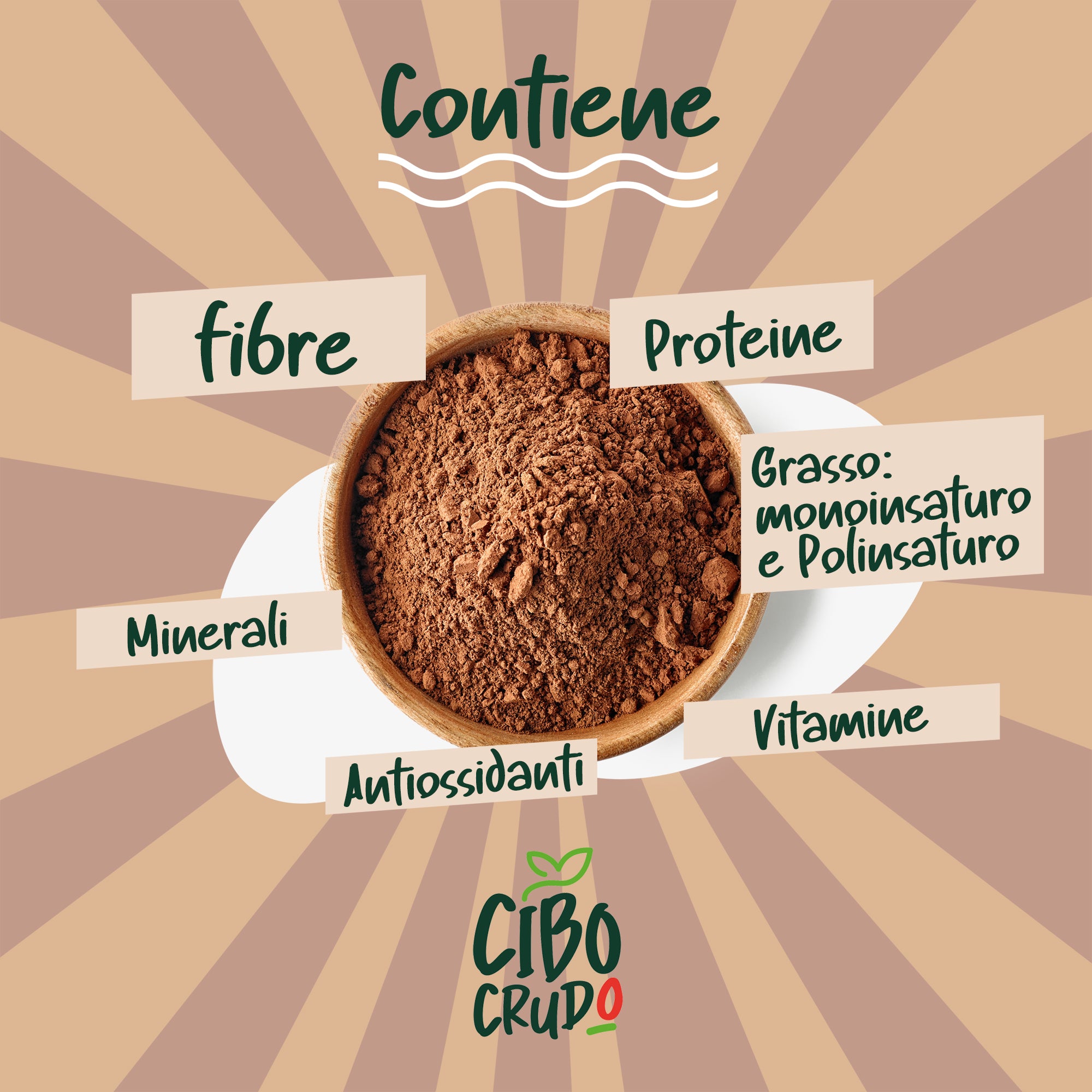 Cacao Amaro In Polvere Criollo Crudo e Bio Puro al 100%