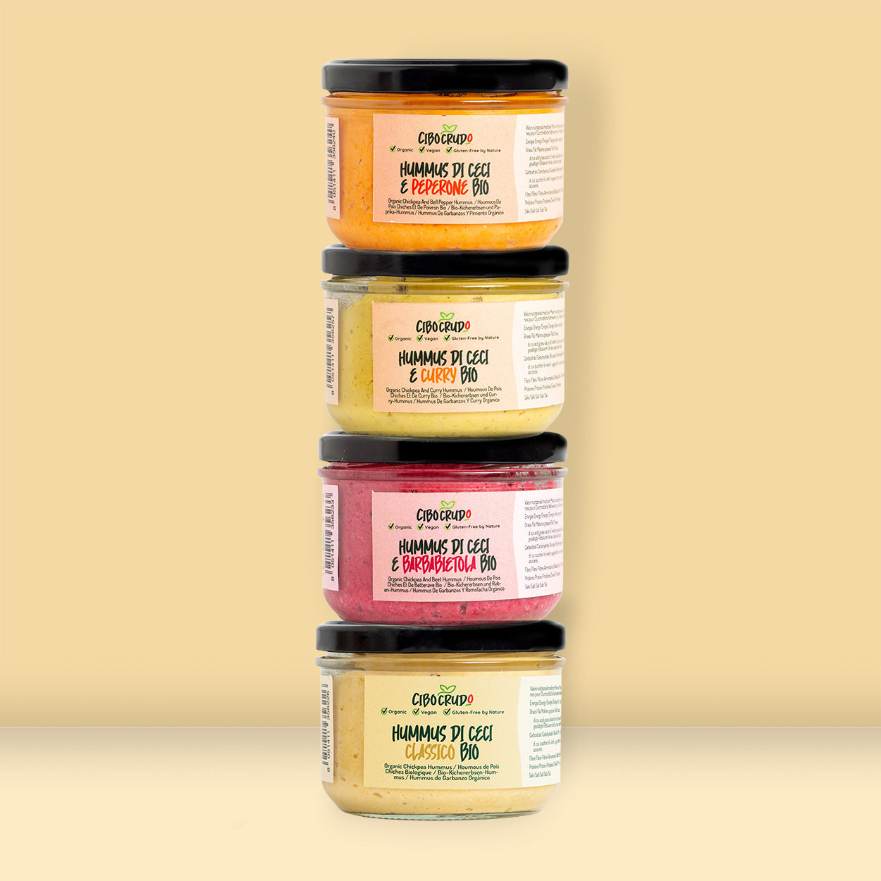 Mix Degustazione Hummus Bio - 4 gusti da 220 g